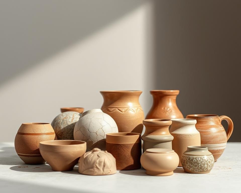 A meticulously crafted pottery troubleshooting guide, presented against a softly lit, minimalist backdrop. In the foreground, an array of common pottery issues are showcased - cracked surfaces, uneven glazing, air bubbles, and more. The muted color palette, with hues of earthy browns and grays, creates a calming, educational atmosphere. The items are captured in a high-resolution, close-up view, allowing for detailed examination. Subtle shadows and balanced lighting emphasize the tactile, hands-on nature of pottery making. The overall composition is clean, well-organized, and designed to provide clear, practical guidance for pottery enthusiasts.
